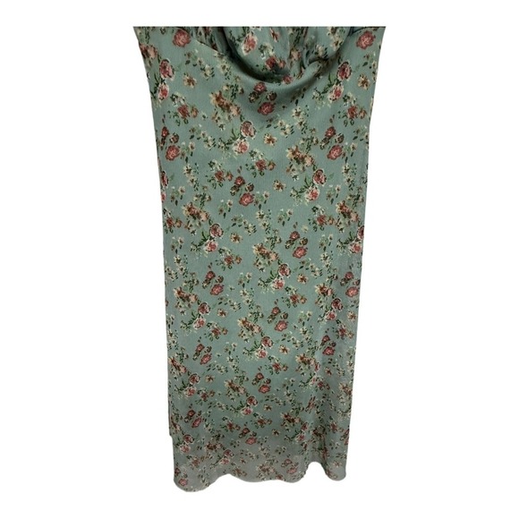 See You Monday Green Floral Y2K Style Short Sleeve Babydoll Dress Size Small - Picture 5 of 6